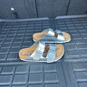 Birkenstock Arizona Metallic Silver Sandals
